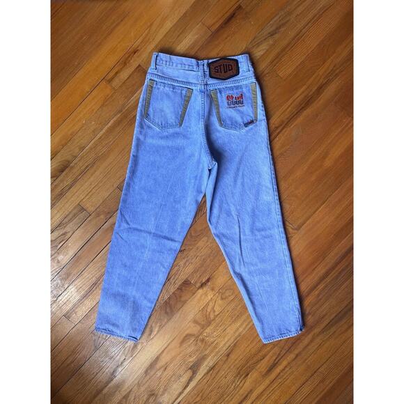 Vintage 90s Stud Jeans | High Rise Tapered Denim | Two-Tone Embroidery | 27" - Picture 8 of 10